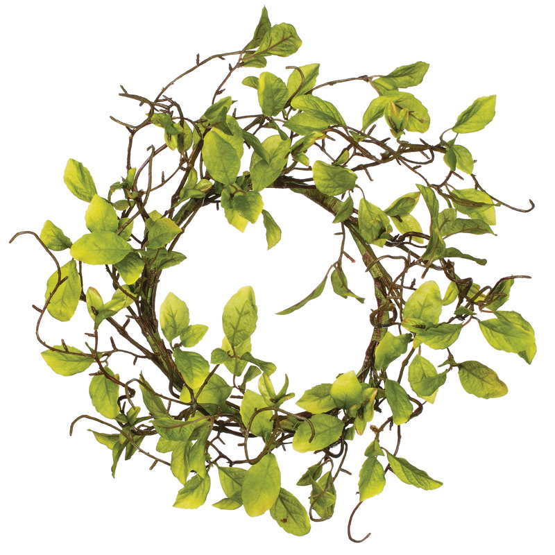 19" Artificial Leaf & Twig Wreath