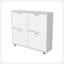 Armoire de rangement blanche à chaussures inclinable avec plusieurs compartiments et design moderne