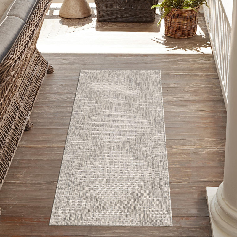 Ava-Mary Striped Indoor / Outdoor Rug, Runner 2' x 8'