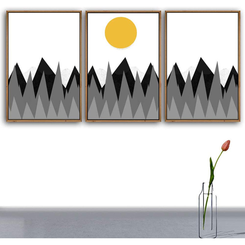 Nordic Simple Style - 3 pièces, reproduction d'art sur toile, H 24 po x l 48 po x 1,5 po