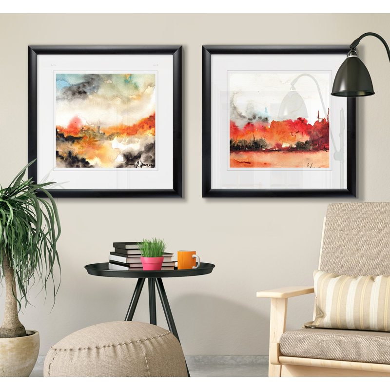 " Acuarela I " 2 - Pieces, Black Framed