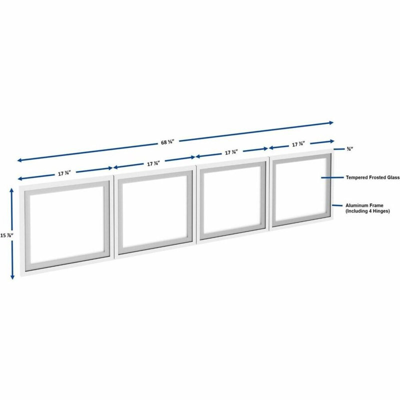 Wall-Mount Hutch Frosted Glass Door, 15.8"H x 68.63" W x 0.75" D