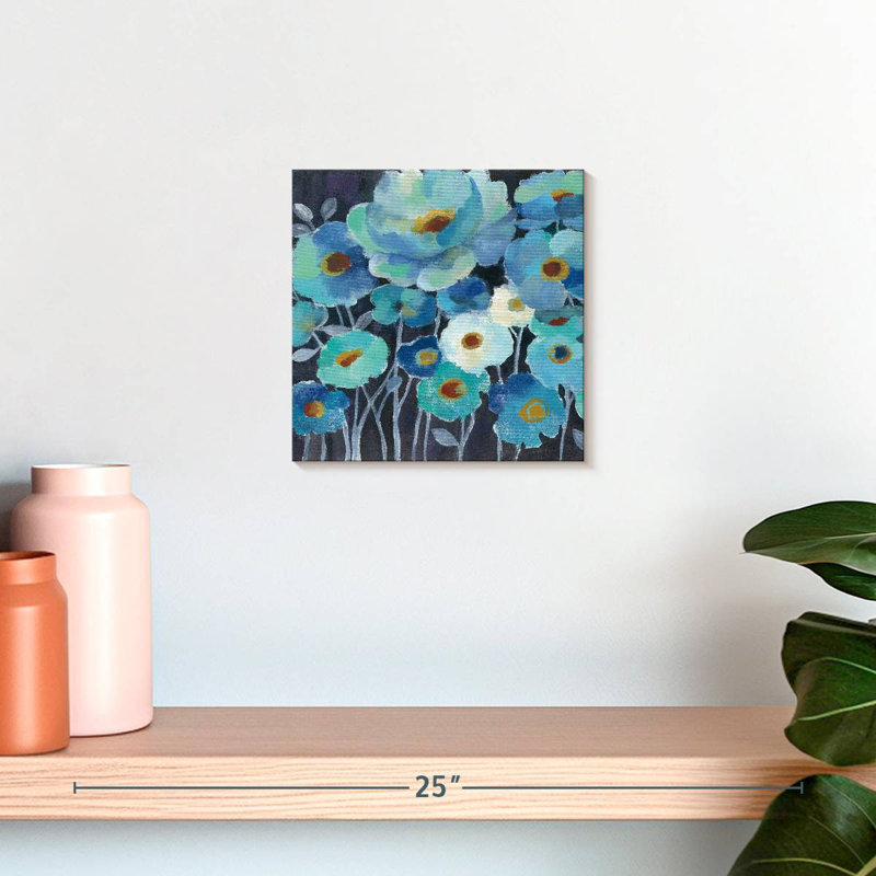 Harnek Indigo Flowers II, 10" H x 10" W