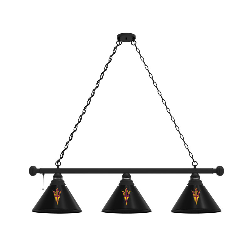3 - Light Pool Table Lights Pendant, Black, Arizona State Sun Devils with Pitchfork logo