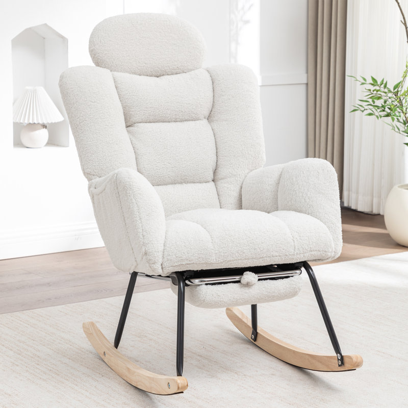 Iron Rocking Chair, White
