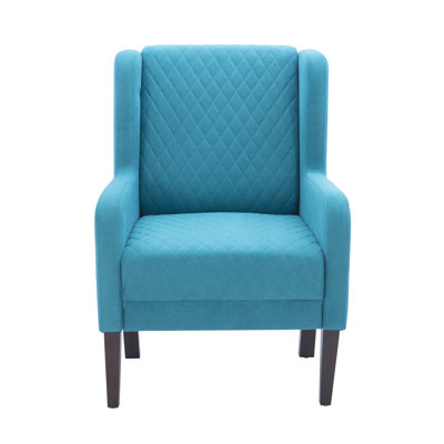 Lyric Quilted Wingback Chair With Solid Wood Legs by Red Barrel Studio