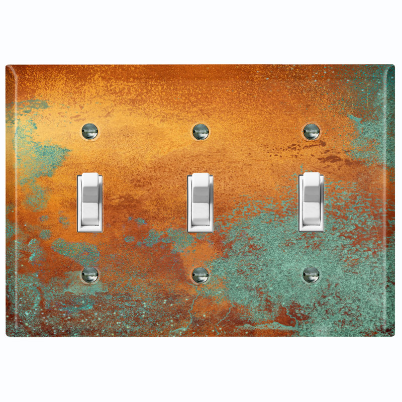 Patterned 3 - Gang Toggle Light Switch Standard Wall Plate