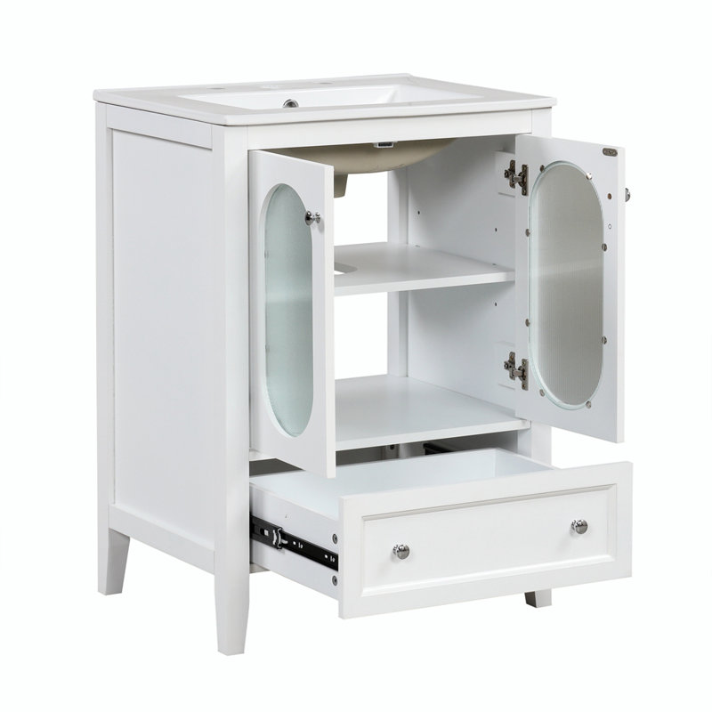 Syrai 24'' Single Bathroom Vanity with Ceramic Top