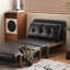 Coussin de canapé modulaire en similicuir noir-1120031407