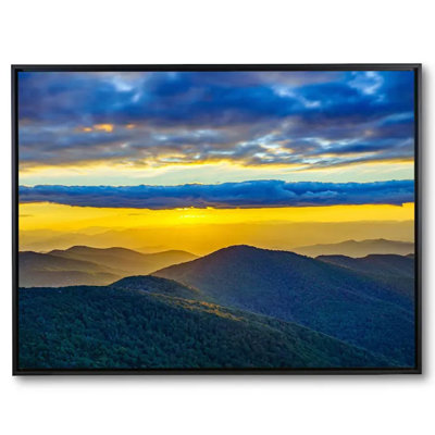 Golden Sunset At Blue Ridge Mountains Asheville, North Carolina Print by Brian Mc Clean