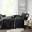 Édredon en velours de luxe pour très grand lit / très grand - noir avec mode`` 2 taies décoratives, 1 coussin, beauté lavable à la machine, rembourrage, par-117329263-117329267