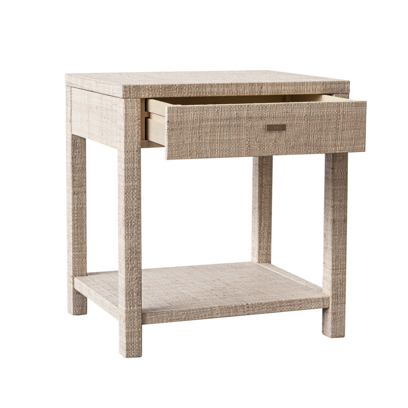Raffia Nightstand, Beige