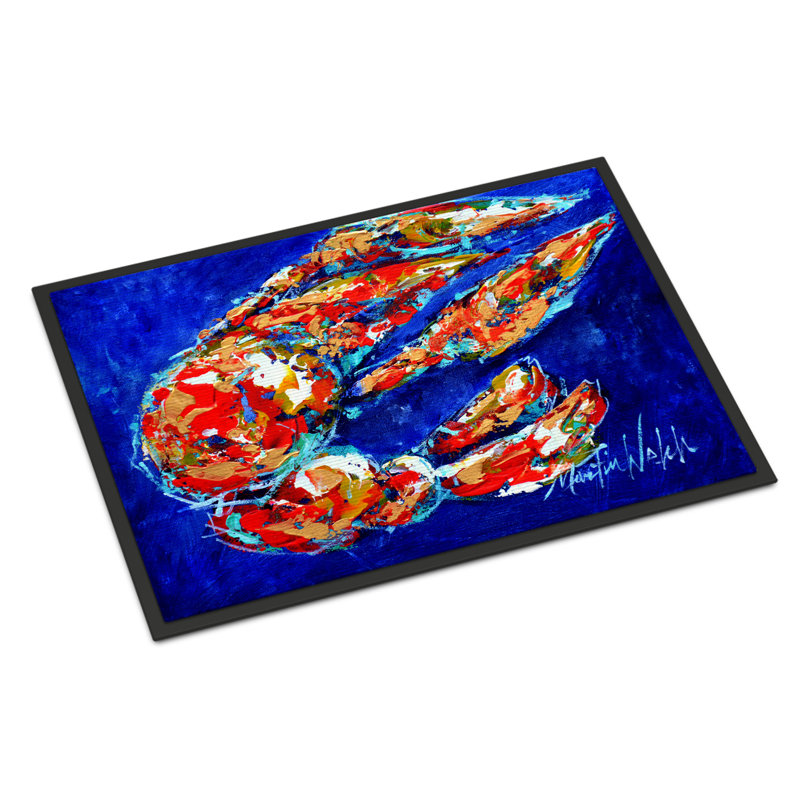 Tapis de porte d’intérieur anti-dérapant craw momma crawfish, Rectangle 1 pi 6 po x 2 pi 3 po