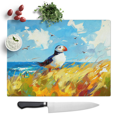 Puffin Design  Glass Chopping Board