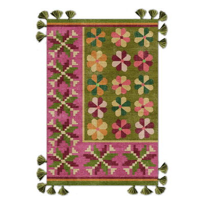 Sadeen Performance Washable Floral Indoor / Outdoor Rug