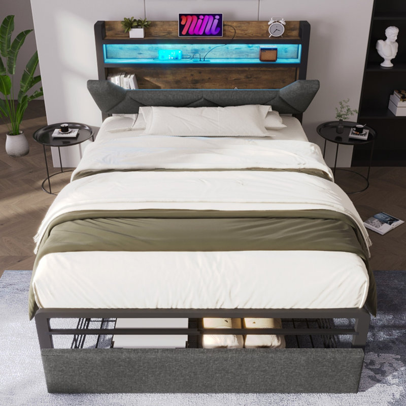 Upholstered Storage Bed, Single (3')