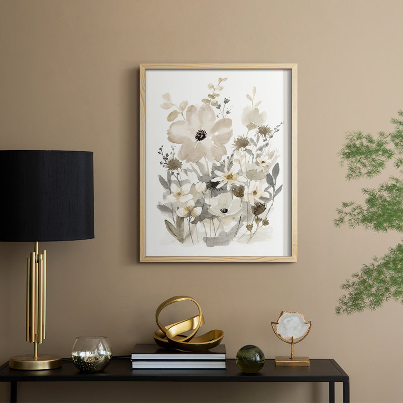 «Neutral Nature I», reproduction encadrée - bois massif, H 15 po x l 12 po