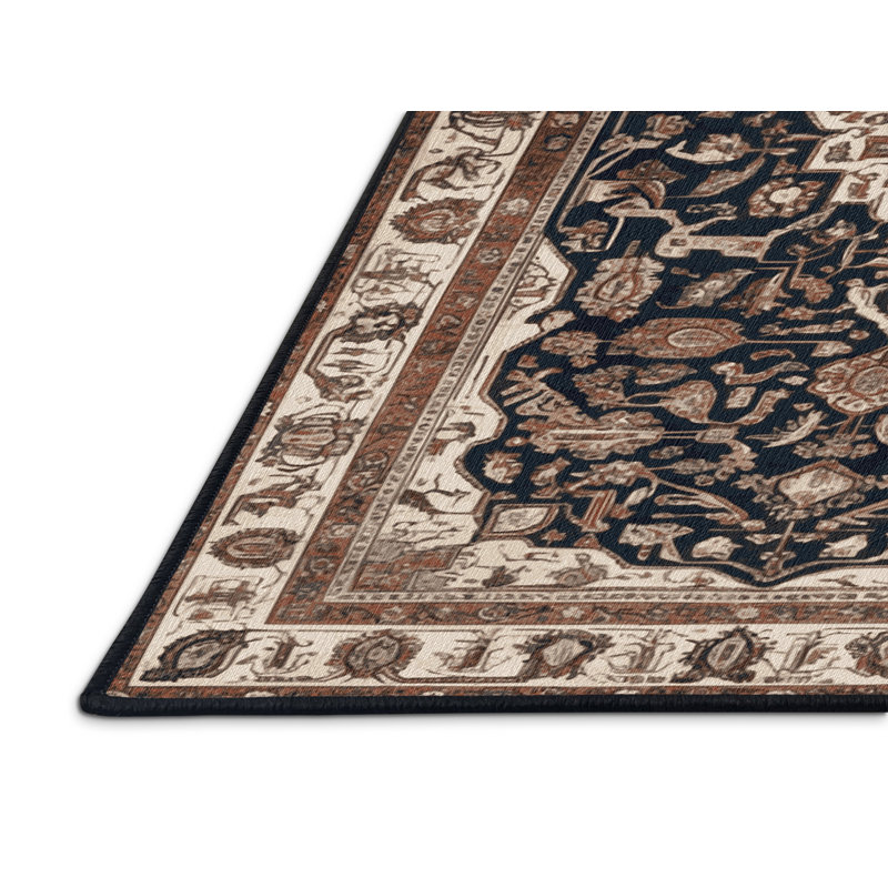 Tapis brun lavable à la machine, Rectangle 5 pi x 7 pi