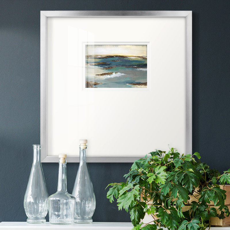 " Coastal Bluffs ", 21" H x 21" W x 1.25" D, Black Framed