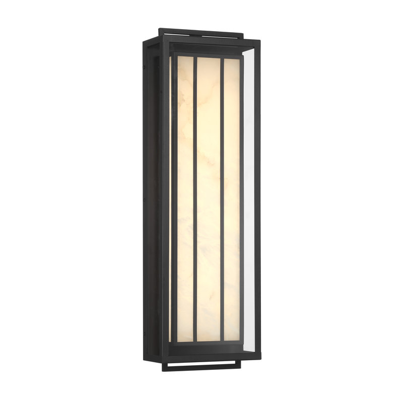 Hokku Designs Lavina - Support mural d'extérieur 1 lumière DEL au fini sable charbon, H 23,26 po x l 28 po x P 8,75 po, 25