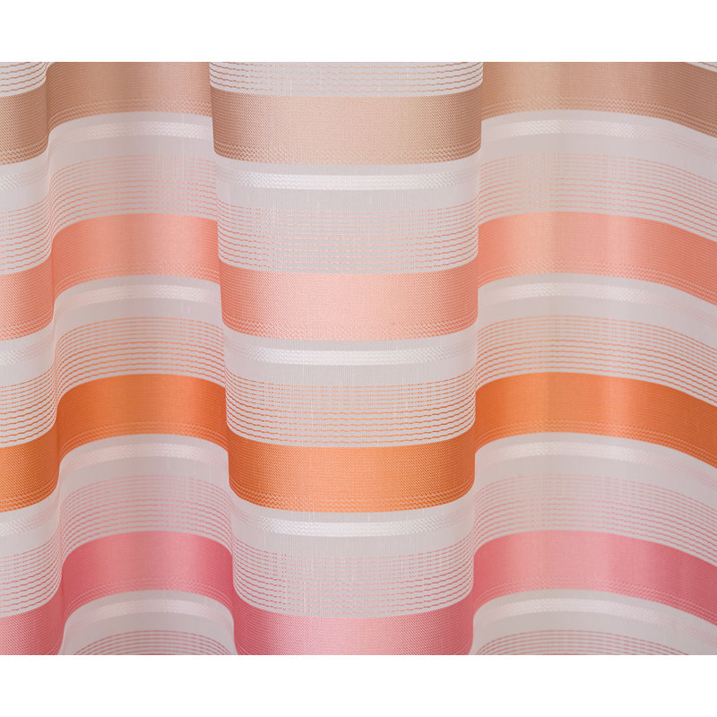 Prange Semi Sheer Curtain Single Panel, Orange/White