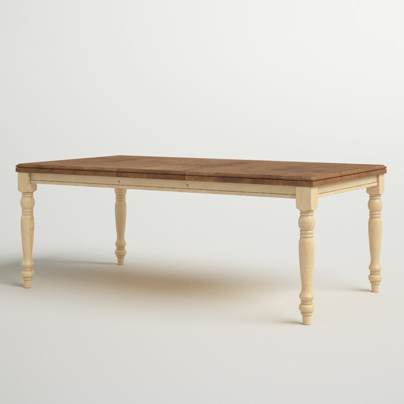 Orviston Extendable Solid Wood Dining Table, Almond / Wheat