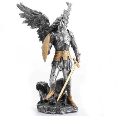 12.8 In H Archangel St Michael Figurine  Poly Resin