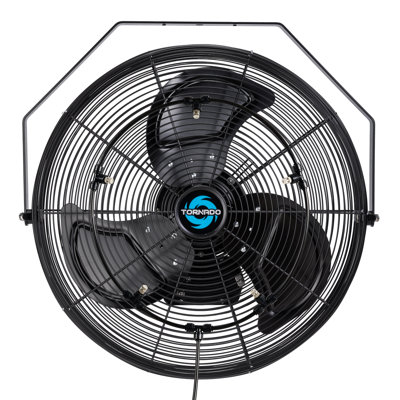  20 Inch Outdoor Wall Mount Fan High Velocity Metal Misting Fan For Commercial, Industrial, Residential, Greenhouse Use 3 Speed 4750 CFM 5 Nozzles UL Safety Listed