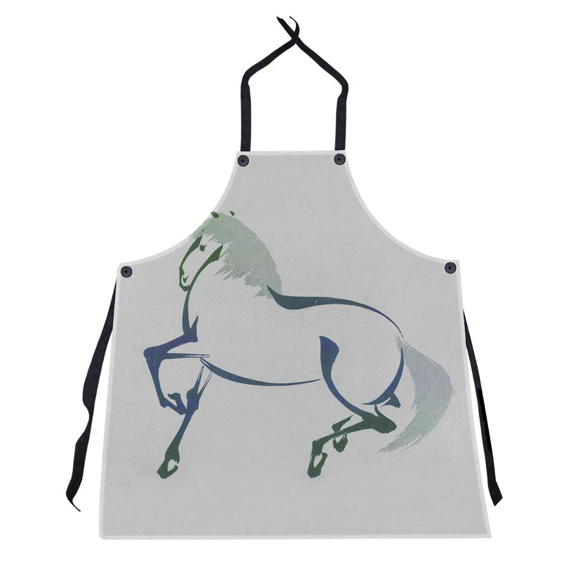 Bib Apron, Gray/Green