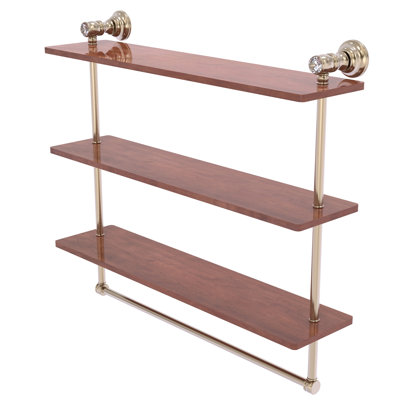 Freyja 3 Piece Ironwood Solid Wood Tiered Shelf with Towel Bar