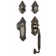 Nostalgic Warehouse Victorian Plate F Grip Handleset with Single Cylinder Deadbolt and Victorian Knob
