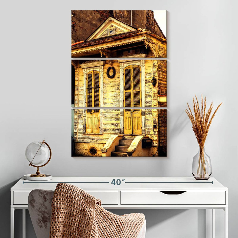 Lilie Yellow House In New Orleans, 32" H x 20" W