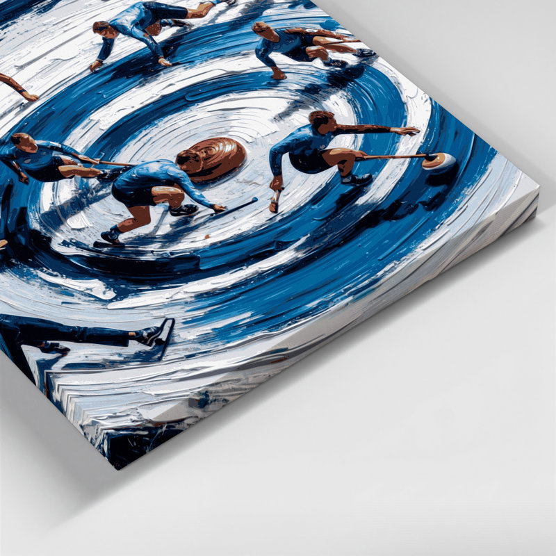 Art sportif sur toile gris Sports Curling, 8" H x 10" W