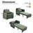 87'L 3-In-1 Convertible Chair Linen Sleeper with  Adjustable Backrest and Storage Bag Set Of 2-2002382891
