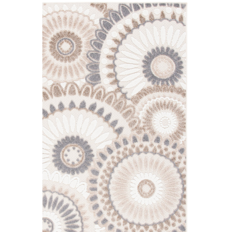 Tapis d'intérieur / extérieur à motif géométrique Longlier Performance, Rectangle 6 pi 7 po x 9 pi