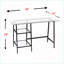 Bureaux, métal moderne et amp; Bureau d'écriture en verre trempé | Structure en A étroite avec tablettes | Fer noir