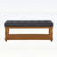 Banc rembourré avec tablette de rangement, repose-pieds capitonné pour entrée de chambre à coucher-131240913