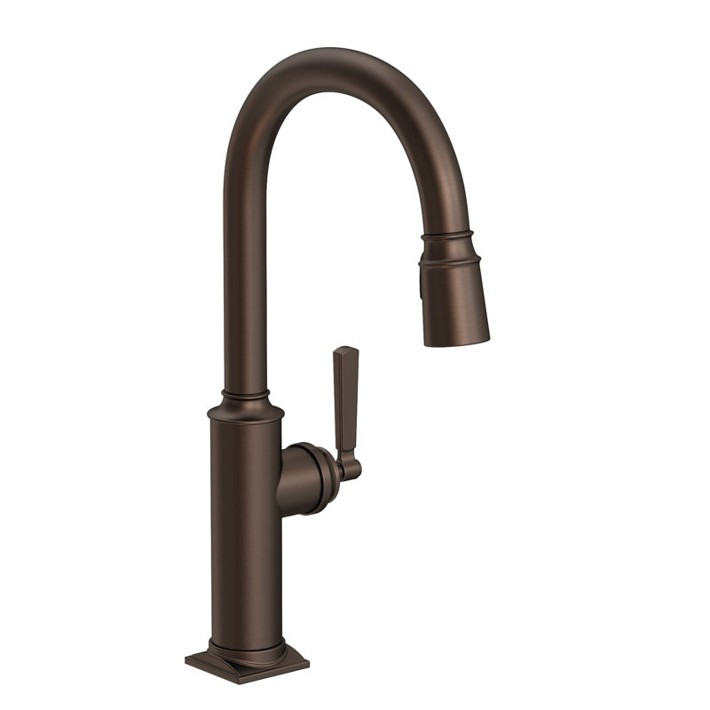 Adams Single Handle Pull Down Kitchen Faucet, English Bronze