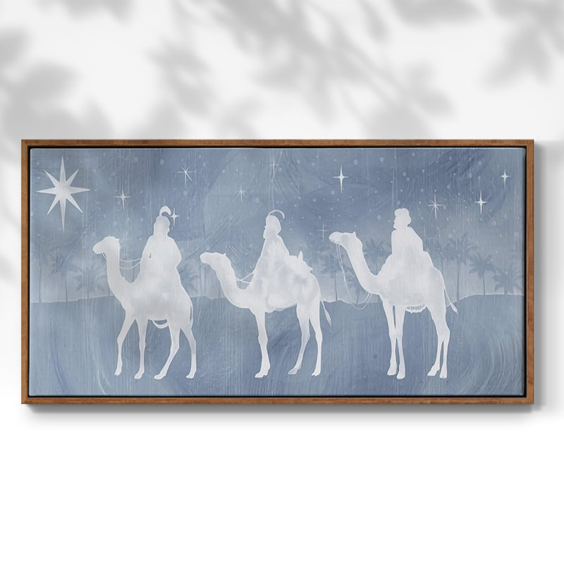 Collection Star of Bethlehem - Toile tendue avec châssis tendue, prête à être accrochée, Noyer, H 17 po x l 33 po