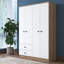 Armoire moderne avec plusieurs tablettes et tiroirs, finition noyer et blanc, 47,2 po x 66,9 po x 16,7 po | 100% panneau de particules enduit de mélamine, épaisseur: 0,7 pouce | Solution de rangement élégante pour toute chambre à coucher