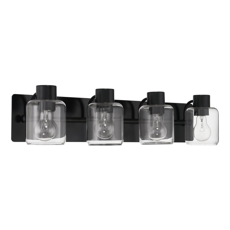 Éclairage pour meuble-lavabo 4 lumières Kennecia, Noir mat