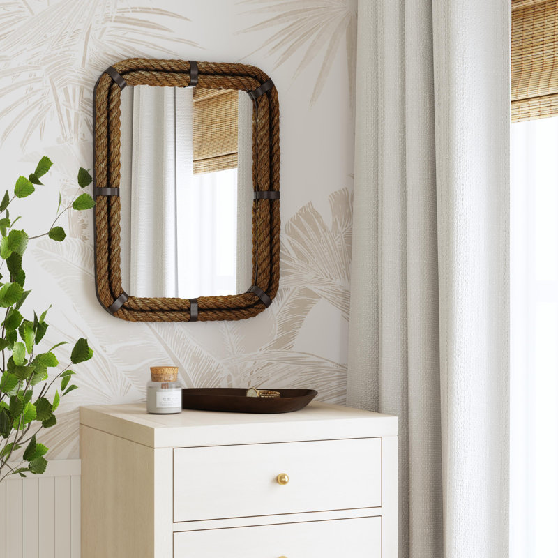 Oxman Iron & Rope Vertical or Horizonal Coastal Wall Mirror