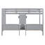 Lit superposé simple au-dessus de simple avec bureau intégré, tablettes de rangement et lampe de lecture à DEL, gris-2132915947