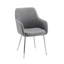 Chaise de salle à manger en tissu avec pieds chromés-1109964628