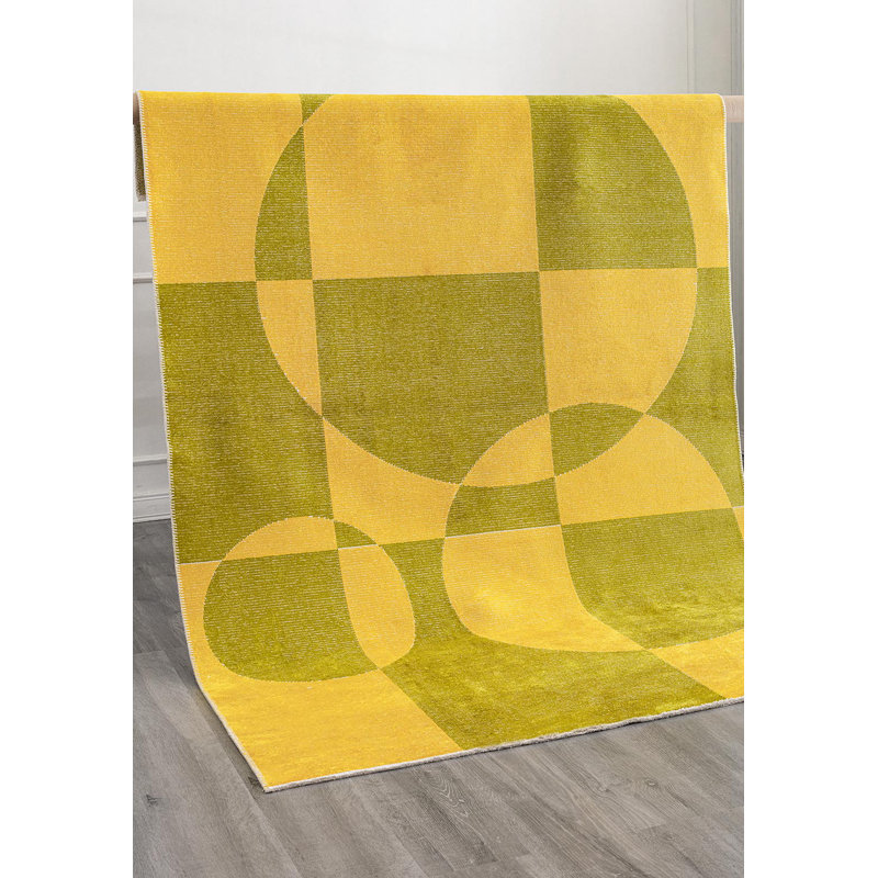 Andersson Rectangle Geometric Cotton and Viscose Indoor / Outdoor Area Rug, Rectangle 7'10" x 9'10"