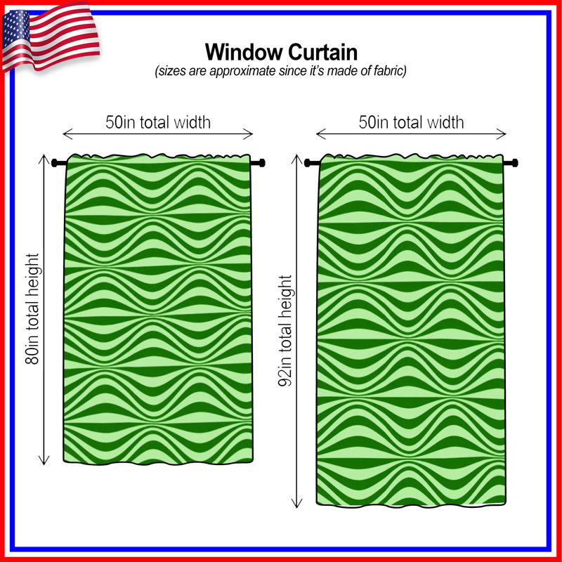 Rideaux vert à vagues ondulées et rideaux occultant - 1 panneau, 50" x 80" - 1 Panel, Blockout