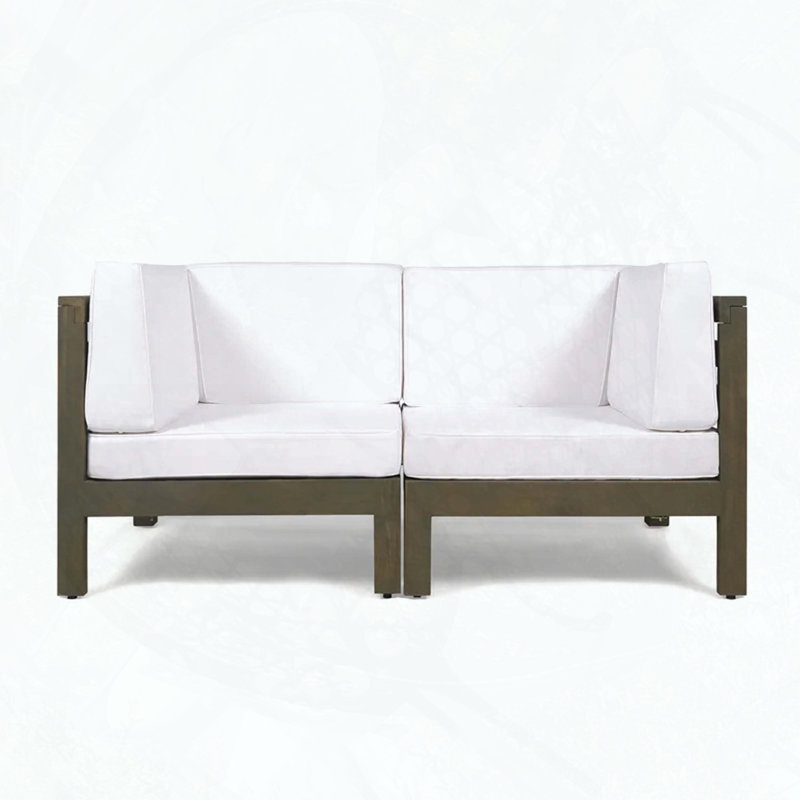 Ensemble modulaire de causeuse en bois d'acacia 2 pièces Oana