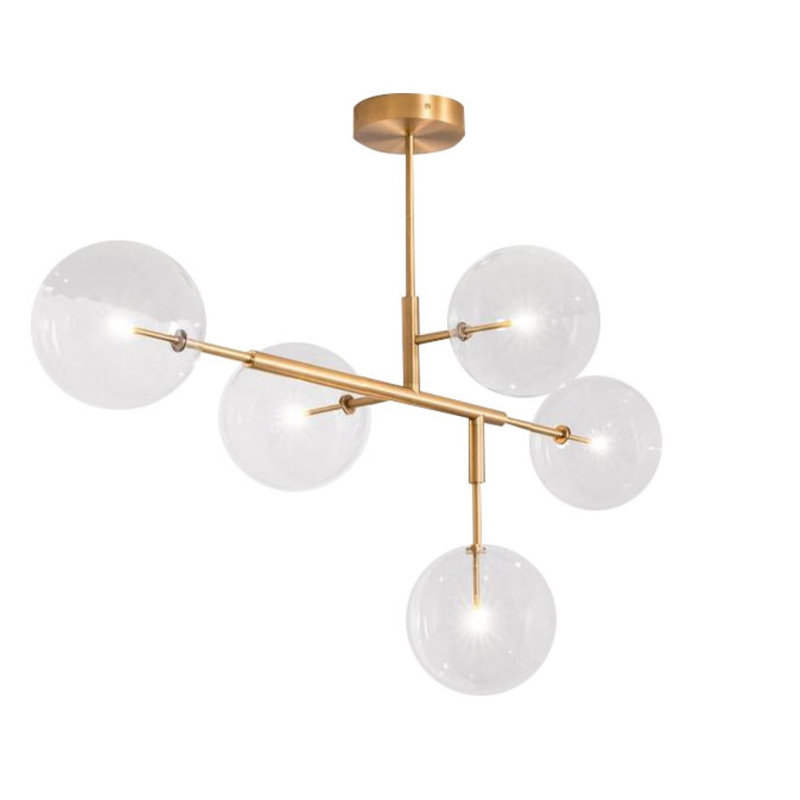 Light Sputnik Chandelier, Laquered Chrome, Mixed Colors, 24" Width x 18" Depth x 67" Height