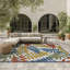 Tapis d'intérieur / extérieur à motif floral vert / bleu / jaune / orange Leonhardt-383187465