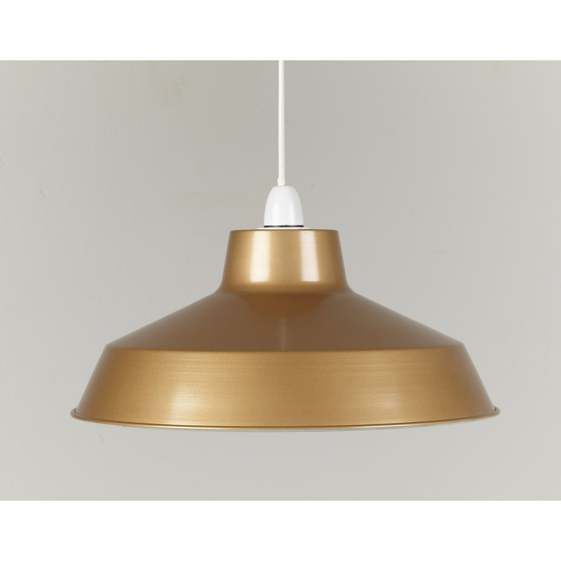 Metal Bowl Pendant Shade ( Screw On ), 15.6cm H x 36cm W x 36cm D, Gold